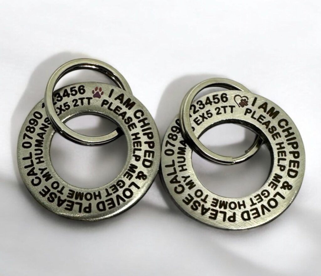 Custom Deep Engraved Stainless Steel Ring,Dog Tag, Large 32mm x 3mm Thick