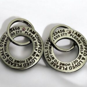 Custom Deep Engraved Stainless Steel Ring,Dog Tag, Large 32mm x 3mm Thick