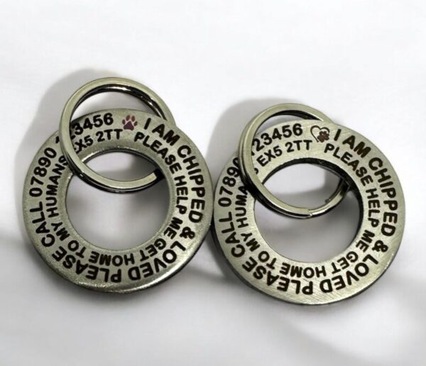 Custom Deep Engraved Stainless Steel Ring,Dog Tag, Large 32mm x 3mm Thick