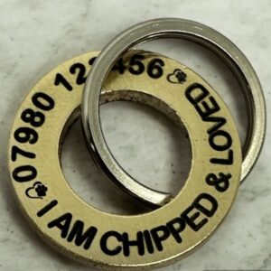 Custom Deep Engraved Brass Ring,Dog Tag, Small 24mm x 3mm Thick